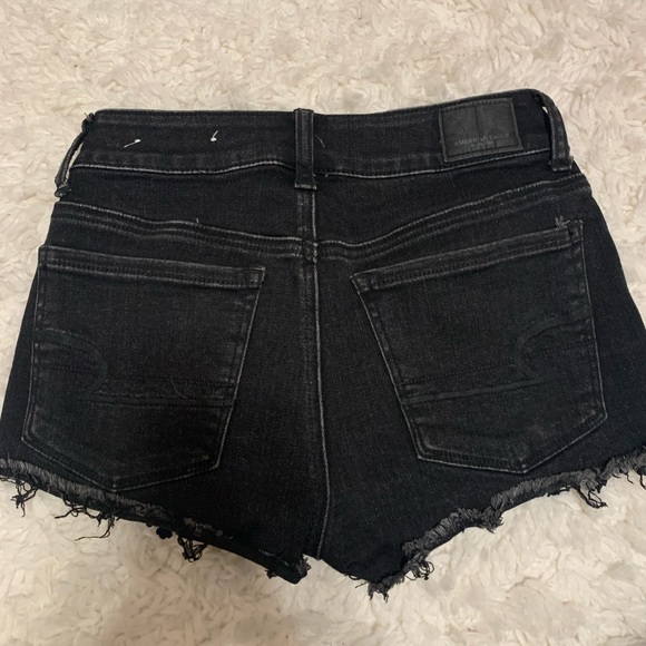 AE High Waisted Denim Short Short Black Lace - Picture 8 of 9